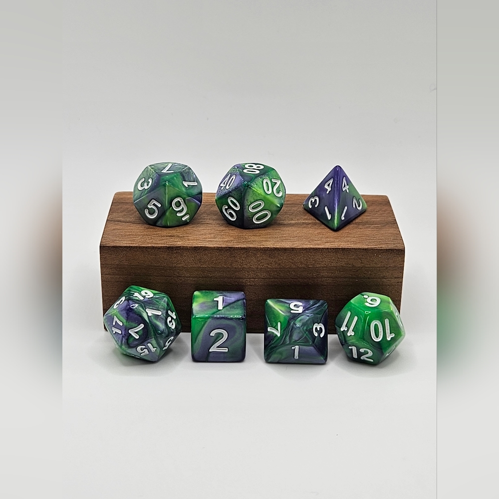 Dice set for DND/RPG, NWOT, Green/Blue